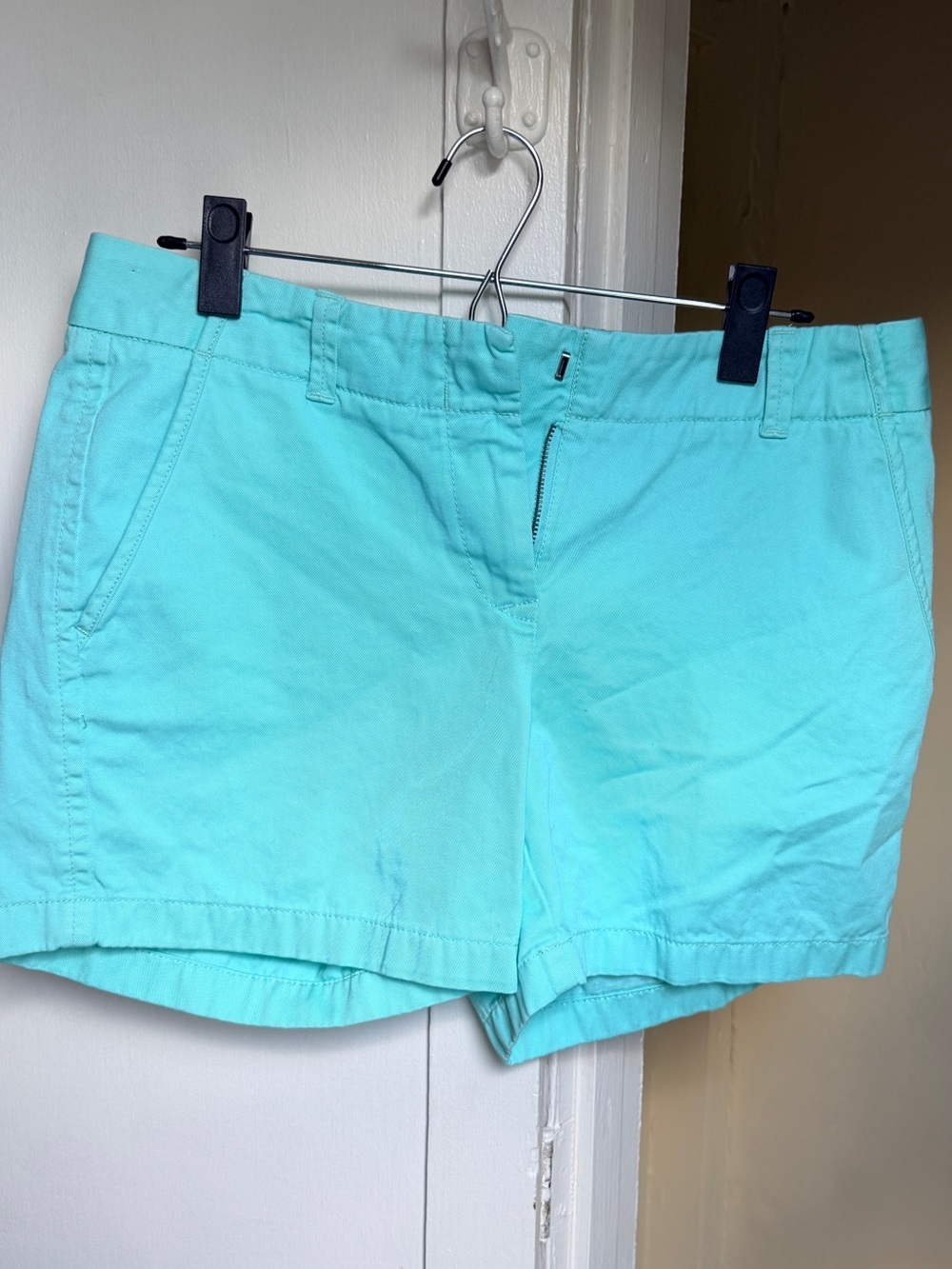 J.Crew Chino Shorts Women’s Size 6 Aqua Turquoise Cotton Preppy